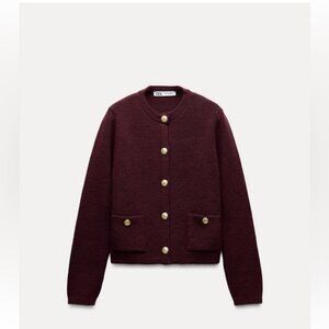ZARA GOLDEN BUTTON KNIT CARDIGAN